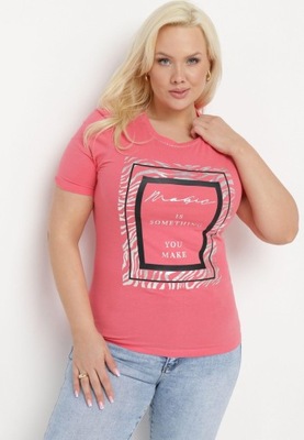 Born2Be Różowy T-shirt damski 40 Cyrkonie