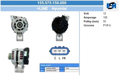 BV PSH ALTERNADOR HYUNDAI 150A ALTERNADOR  