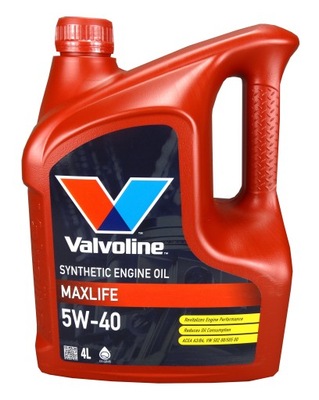 VALVOLINE MAXLIFE SYNTHETIC 5W40 SN/CF A3/B4 SYNTETYCZNY 4L 