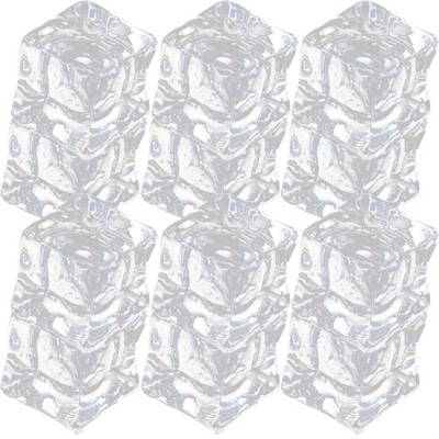 60 szt. Fałszywe przezroczyste sztuczne kostki lodu Plastikowe kostki lodu