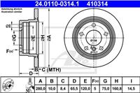 ATE ДИСК ГАЛЬМІВНИЙ ЗАДНІЙ 280X10 P BMW 1 E81 06-/BMW 1 E87 03-