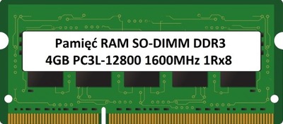 Pamięć RAM SODIMM DDR3 4GB PC3L-12800 1600MHz CL11