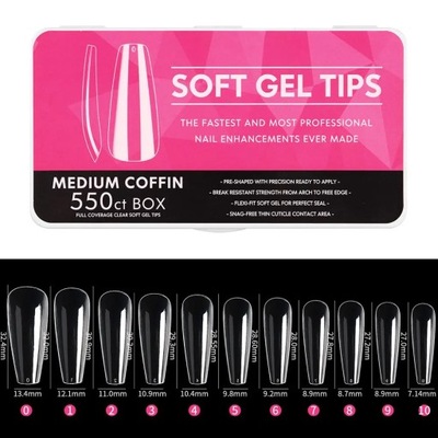 550 szt. Press on Soak Off Gelly Tips zestaw