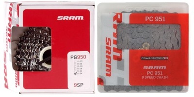 SRAM kaseta PG-950 9rz 11-34T łańcuch PC-951
