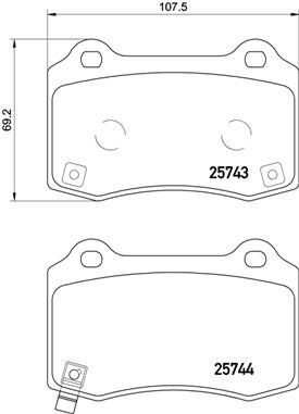 КОЛОДКИ HAM. ЗАДНЄ REAR BREMBO HYUNDAI/JEEP/TESLA