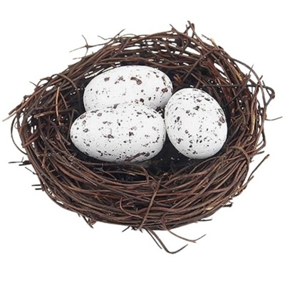 Jajeczka jajka nakrapiane pisanki w gniazdku WIELKANOC dekoracje 2szt