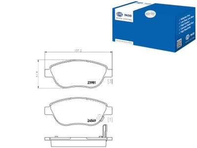 КОЛОДКИ ТОРМОЗНЫЕ HELLA PAGID 68190118AA 77366481 9