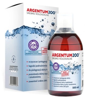 Argentum200 Srebro Koloidalne TRĄDZIK 200ppm 500ml