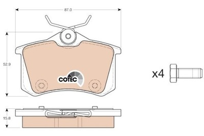 ZAPATAS HAMULC. PEUGEOT 208 12- PARTE TRASERA  