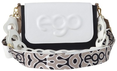 EGO kabelka poštárka ekologická koža čierna biela