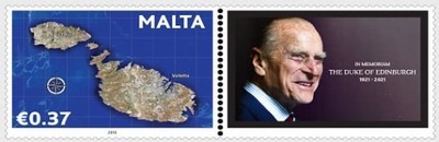 Malta 2021 Znaczek ** książę Filip Edynburg śmierć