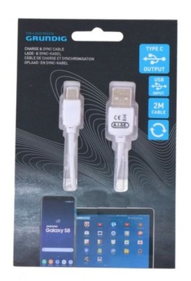 Kabel Grundig USB - USB typ C 2 m biały