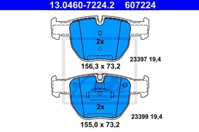 ATE 13.0460-7224.2 PADS BRAKE FRONT LAND ROVER RANGE ROVER 4X4 02-12  