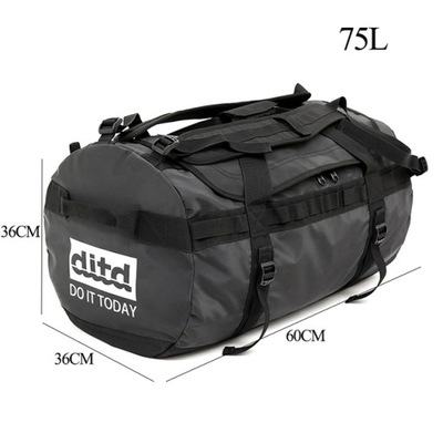 75L czarny plecak podróżny z PVC 900D o dużej poje