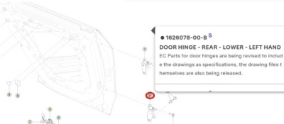 Петля двері tesla model y лівий перед 1626078-00-b фото №1