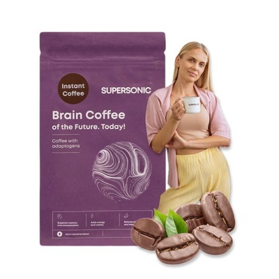 KAWA Supersonic Brain Coffe z adaptogenami STRES PAMIĘĆ miłożąb Z MAGNEZEM