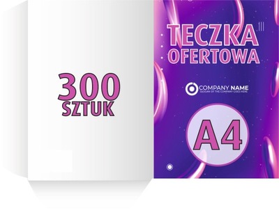 TECZKI firmowe A4 z NADRUKIEM Logo 300 sztuk