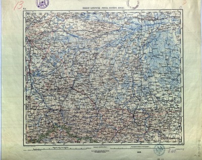 BRZEŚĆ LITEWSKI. Topograficzna mapa pogranicza Polesia i Wołynia. 1914