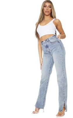 PrettyLittleThing - jeansy z wysokim stanem XXS