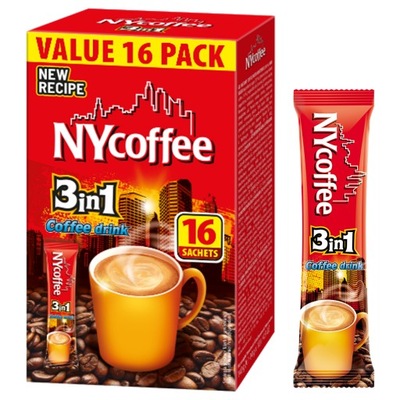 Kawa Rozpuszczalna Instant Napój Kawowy 3in1 3w1 Coffe NYcoffe 16szt
