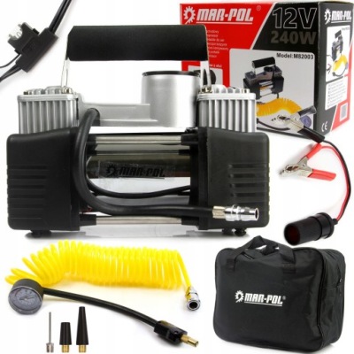 KOMPRESOR SAMOCHODOWY 12V POMPKA 240W 2-TŁOKI