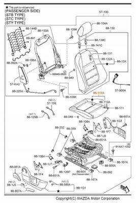 Mazda оригінальний номер wkład/gąbka сидіння f. пасажира mazda 6 фото №1