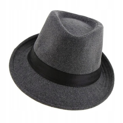 Wełniana męska czapka gangsterska Trilby Fedora