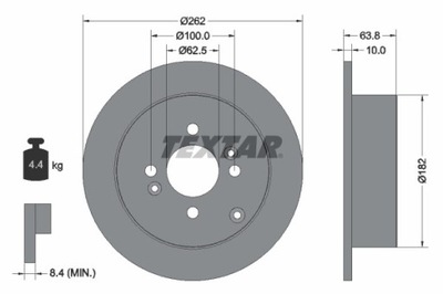 2 PIEZAS DISCO DE FRENADO HYUNDAI PARTE TRASERA GETCON 03/I20 08- CON ESP 92161303  