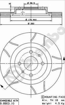 BREMBO 09.8903.75 DISCO DE FRENADO  