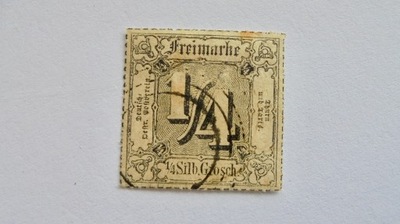 1866 Thurn-Taxis Mi.45 kasowany znaczek, wartość 1400,- Euro
