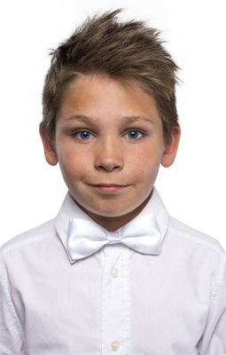 ELEGANCKA MUCHA BIAŁA Z ATŁASU