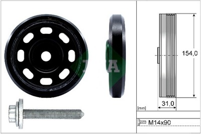 INA RUEDA POLEA DE EJE CIGÜEÑAL AUDI A3 VW GOLF VII JETTA IV PASSAT B8  