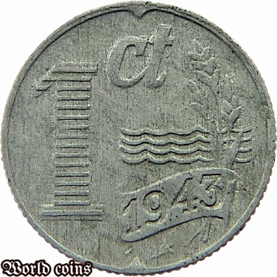 1 CENT 1943 HOLANDIA - NIEMIECKA OKUPACJA