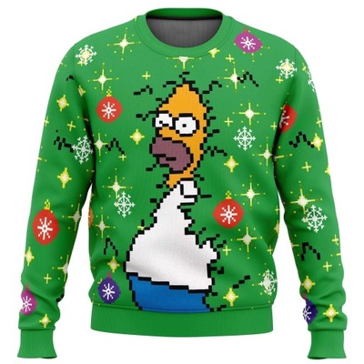 Bluza świąteczna Brzydki Y2K Homer Bush Meme The Simpsons świąteczny swete