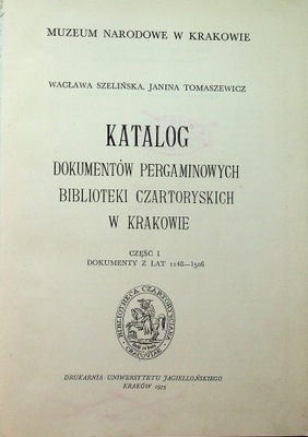 Katalog dokumentów pergaminowych Biblioteki