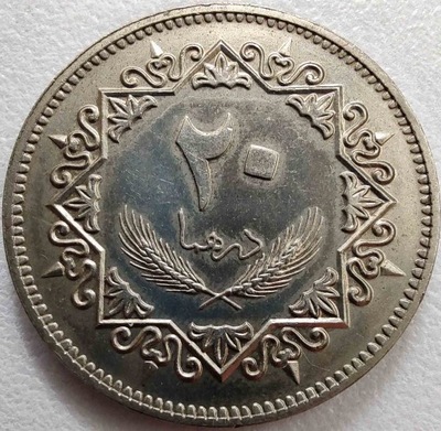 1272c - Libia 20 dirhamów, 1975