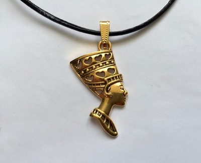 EGIPT Nefretete amulet rzemyk wisiorek złoty
