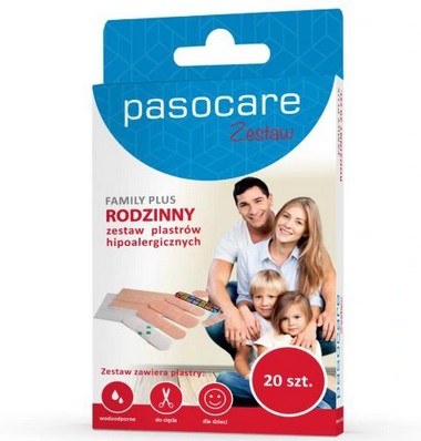 PASOCARE FAMILY PLUS Zestaw Rodzinny 20 plastrów