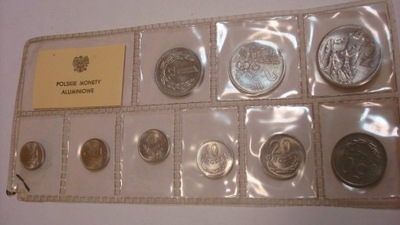 Zestaw polskie monety aluminiowe NBP PRL nr2