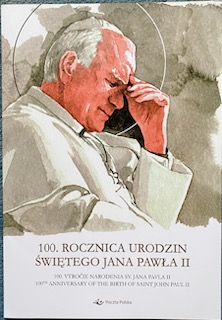 Folder 100 rocznica urodzin SW. Jana Pawła II Arkusz