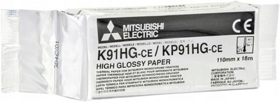 PAPIER DO VIDEOPRINTERA USG MITSUBISHI K-91HG 110MM X 18M BŁYSZCZĄCY