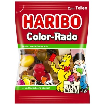 HARIBO ŻELKI LUKRECJA Z NIEMIEC DE COLOR RADO