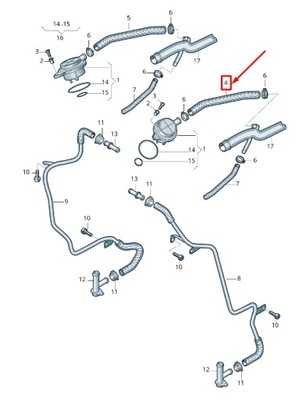 Audi q7 4l left двигатель вентиляционный клапан шланг 05a103221b фото №1