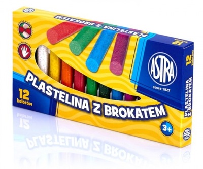 Plastelina Astra z brokatem, 12 kolorów (303107001