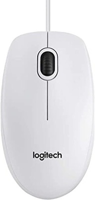 mysz przewodowa biała Logitech B100 Optical Usb