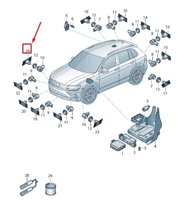 Seat tarraco kn правий паркувальний датчик кронштейн 5fj919488gru фото №1