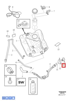 Крышка заливной топлива volvo c70 ii 2006-2013r фото №1