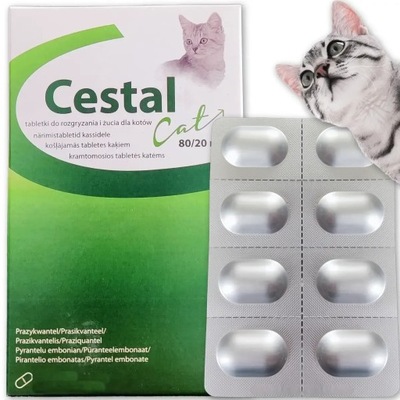 TABLETKI NA ROBAKI ODROBACZANIE KOTA CESTAL 8 tabletek