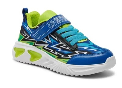 Geox Sneakers Granatowy z zielonym świecący 34