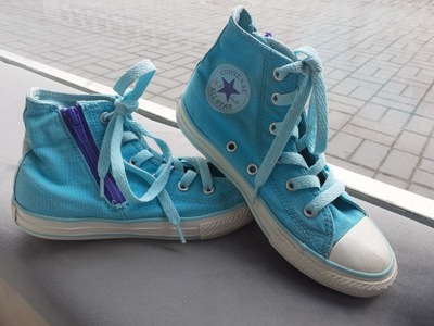 Converse r. 32 turkusowe trampki wysokie 21 cm